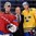 MINSK, BELARUS - MAY 13: Norway's Steffen Soberg #70 and Sweden's Mattias Ekholm #14 are named Players of the Game during preliminary round action at the 2014 IIHF Ice Hockey World Championship. (Photo by Richard Wolowicz/HHOF-IIHF Images)

